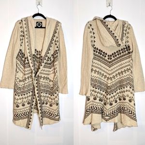 Johnny Was Biya Embroidered Cardigan Size XS Aztec Boho Hippy